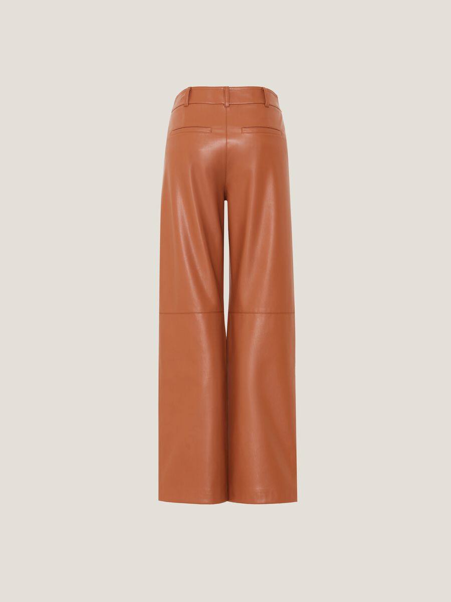 Glossy-effect straight-fit trousers_4