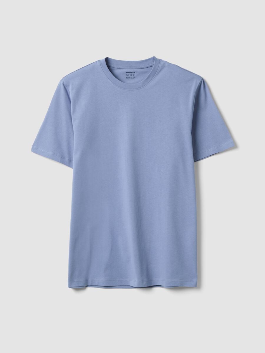 Blue regular-fit T-shirt in pure organic cotton jersey_4