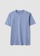 Blaues T-Shirt aus reiner Bio-Baumwoll-Jerseyware in Regular Fit_4