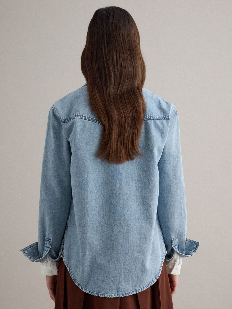 Blaues Denimhemd aus reiner Baumwolle, Regular Fit_3