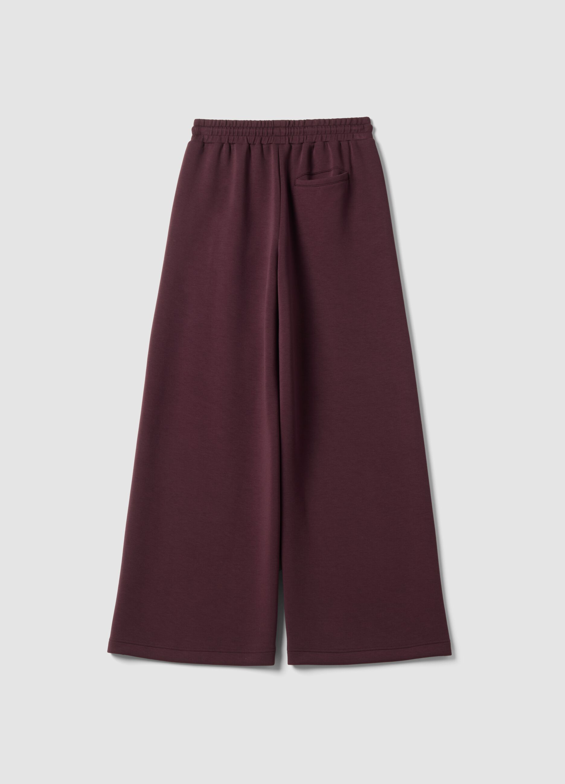 Violette Wide-Leg-Hose aus elastischem Modal mit Tunnelzug