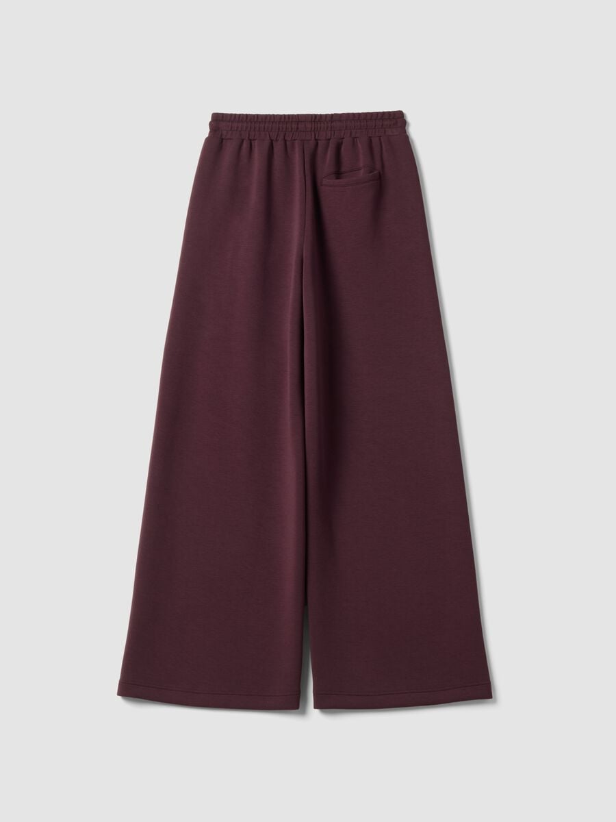 Violette Wide-Leg-Hose aus elastischem Modal mit Kordelzug_6