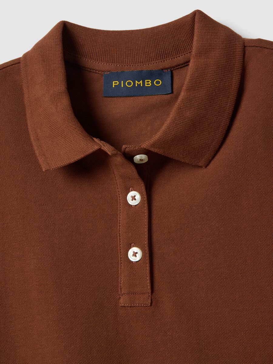 Brown regular fit organic cotton polo shirt_1