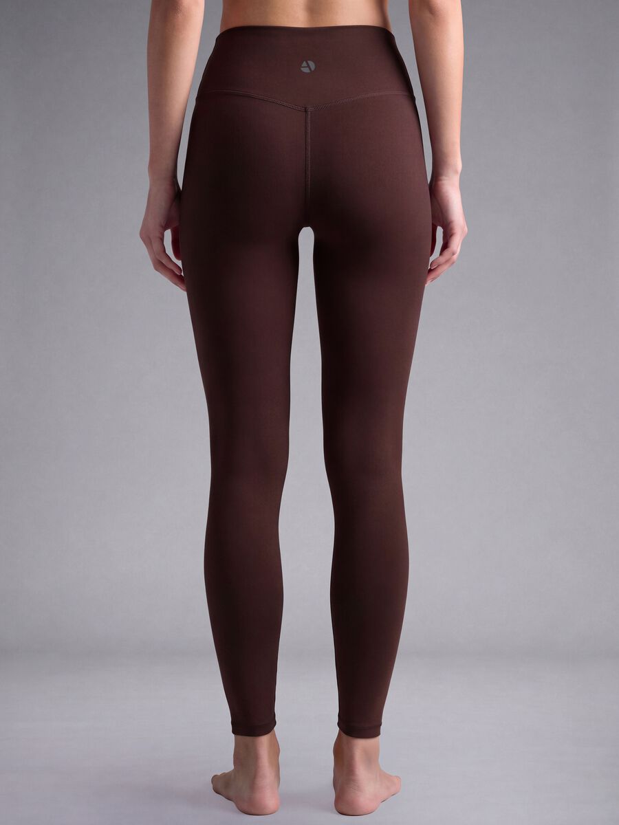 Brown high-waisted stretch leggings_4