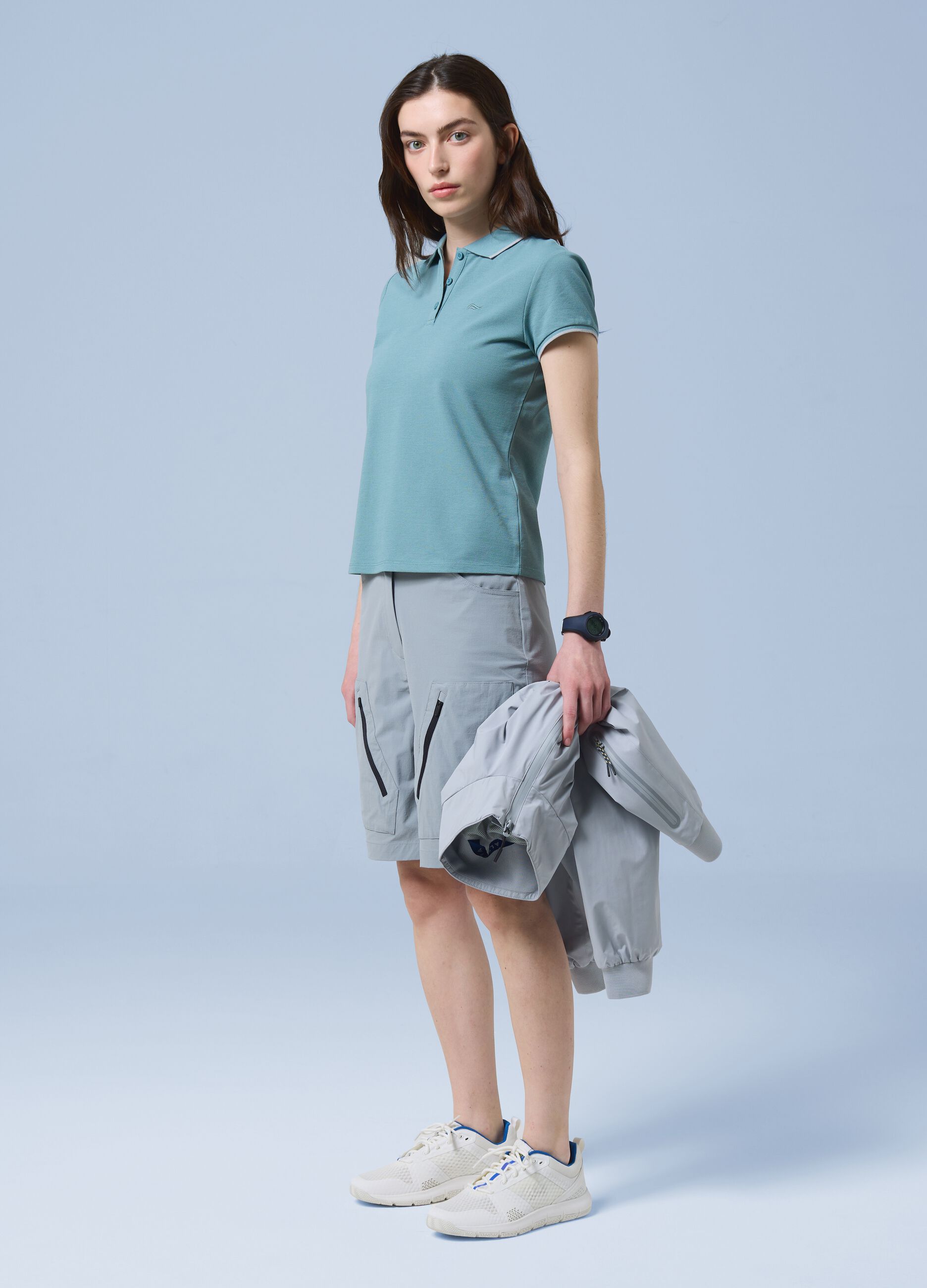 ALTAVIA SAILING green stretch cotton polo shirt
