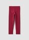 Girls&rsquo; red stretch organic cotton leggings with rhinestones_0
