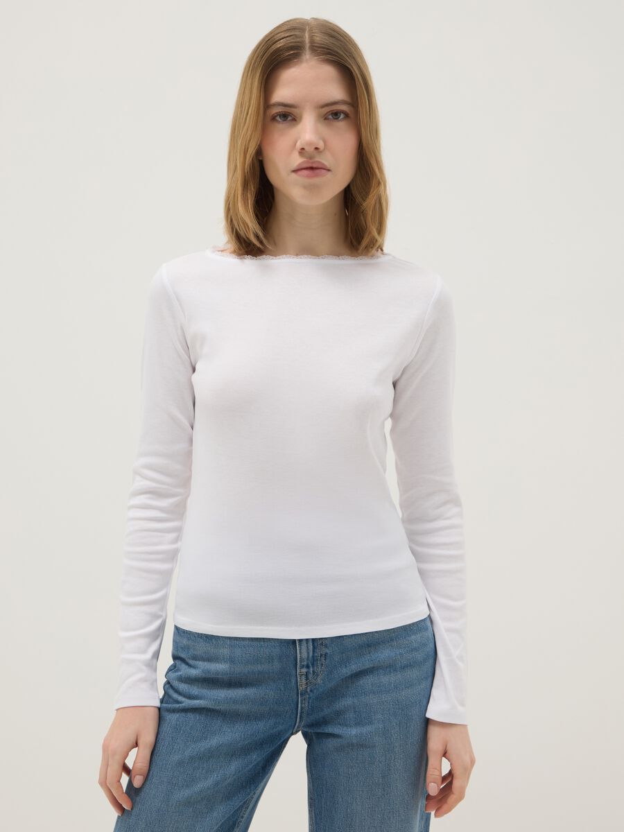 White pure cotton regular fit t-shirt_0