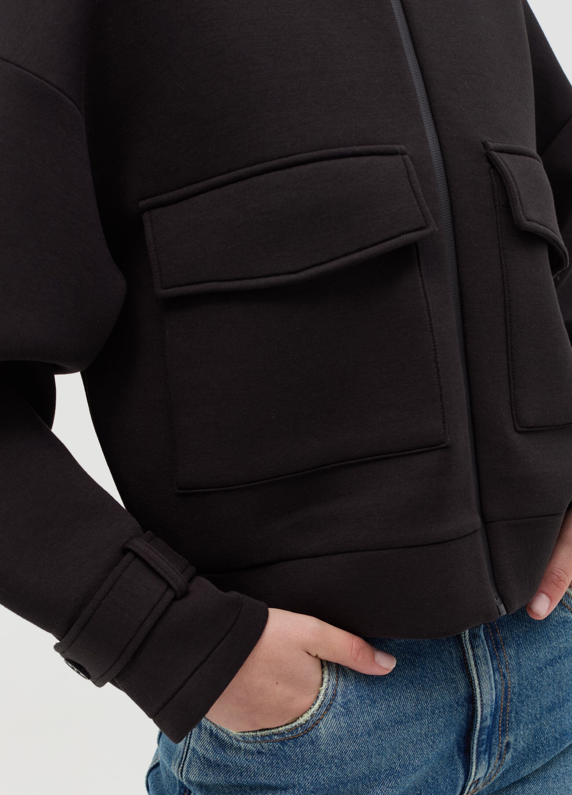 Bomber jacket with mock neck