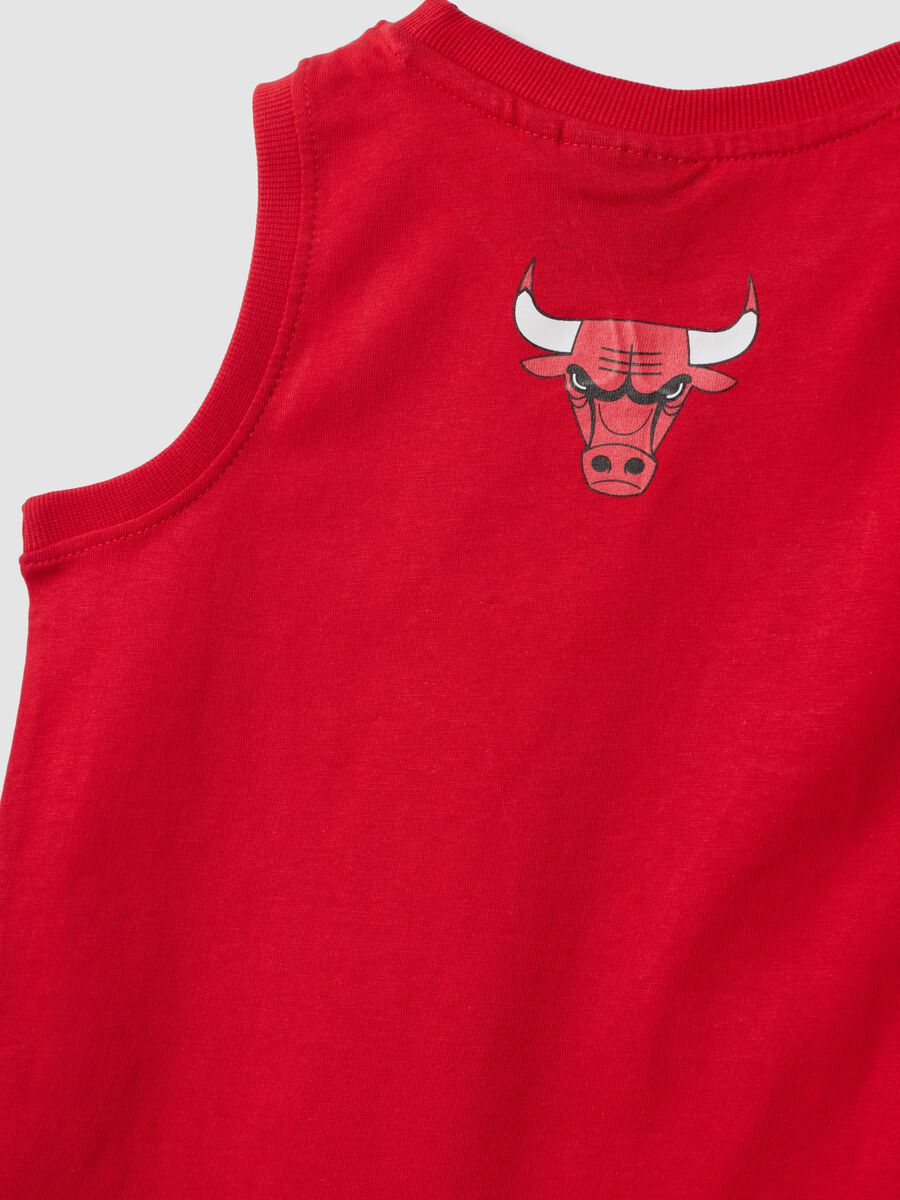 Red pure cotton vest top with front print_3