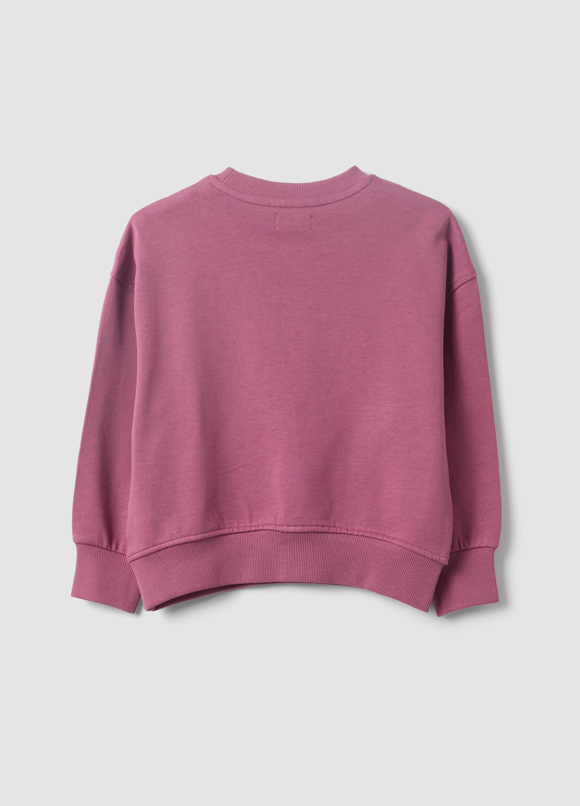 Sudadera morada de puro algod&oacute;n con estampado de estrella, corte regular para ni&ntilde;a