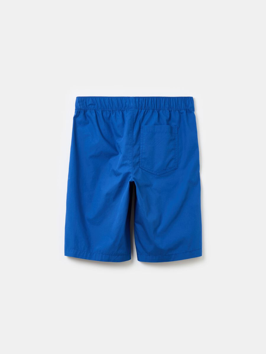 Pull-on Bermuda shorts in poplin_1