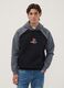Black cotton-blend hoodie with PlayStation print_0