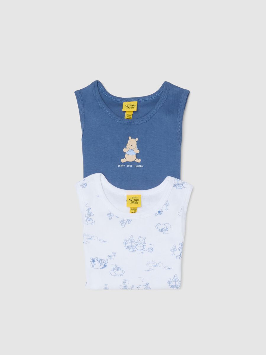 Multicolour pure cotton newborn bodysuit twin pack featuring Winnie-The-Pooh_3