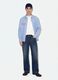 Jeans denim blu in puro cotone flare fit_0