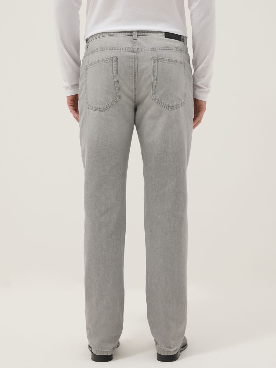 Grey Regular Fit Denim Pure Cotton Jeans_2