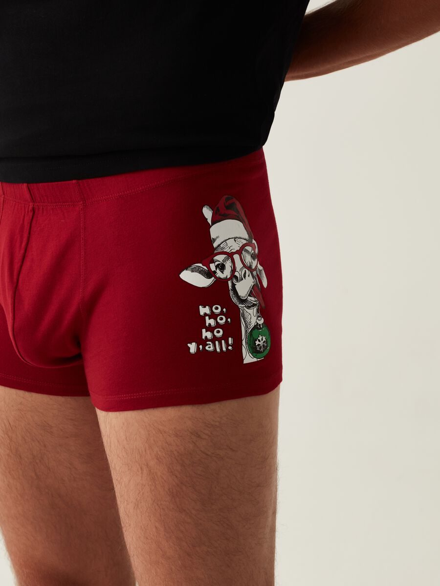 Cotton boxer shorts with Christmas print_2