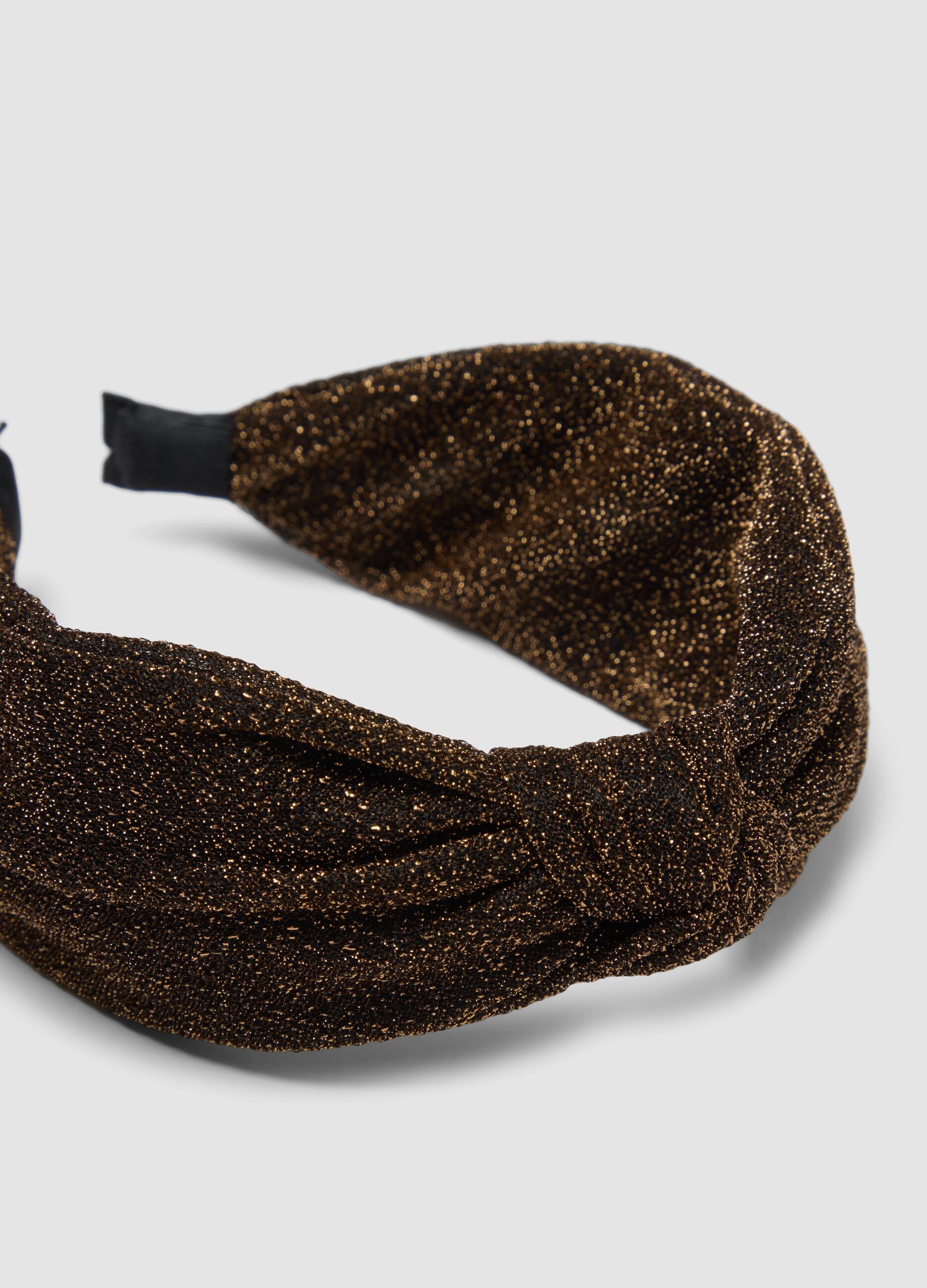 Shiny textured brown hairband