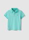 Polo in puro cotone azzurra da bambino regular fit con ricamo_0