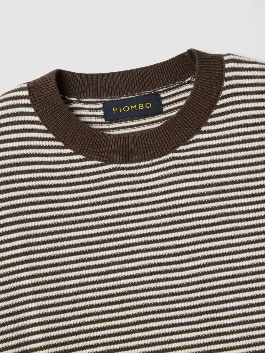 Multicoloured striped pure cotton sweater regular fit_5