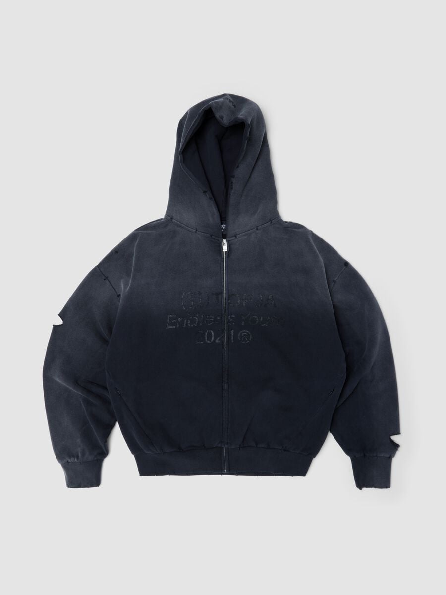 Full-zip Hoodie Sunfaded Black_1
