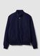 Navy padded jacket, regular fit, with zip and high neck_0