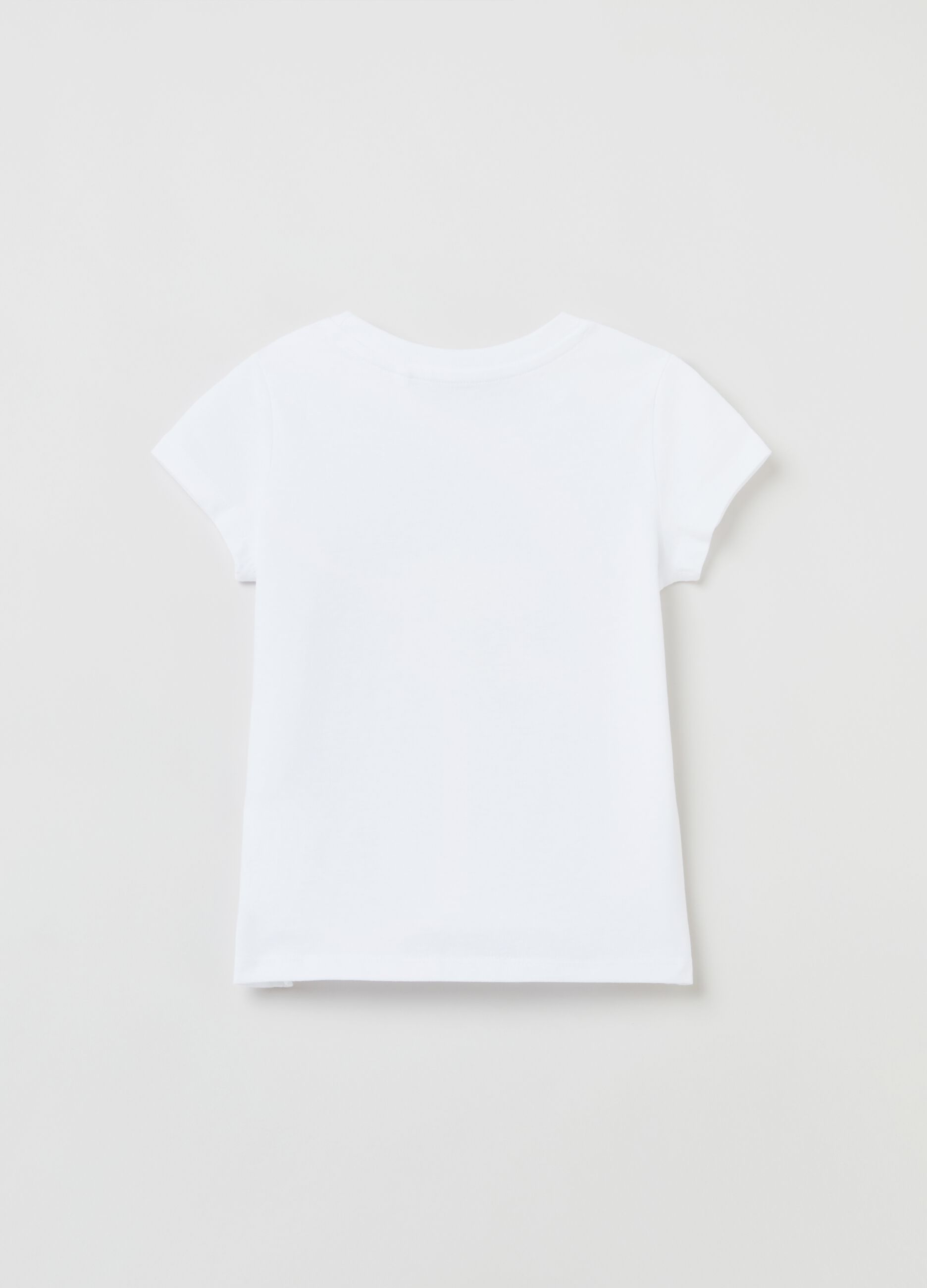 Camiseta de algodón con estampado y strass
