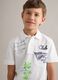 White short-sleeved polo shirt in pure cotton_2
