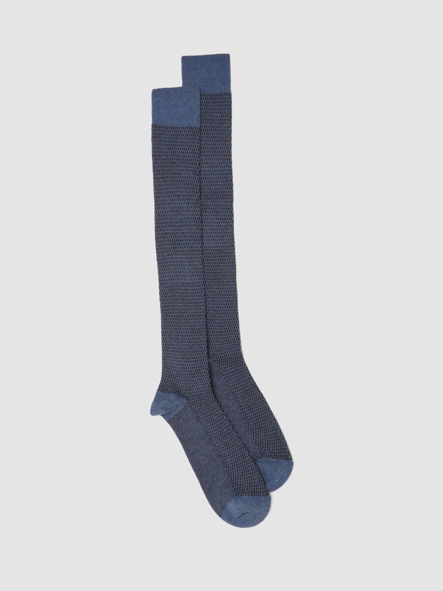 Long denim socks in stretch cotton_0