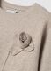 Sand viscose-blend top with appliqu&eacute; flower, regular fit_5