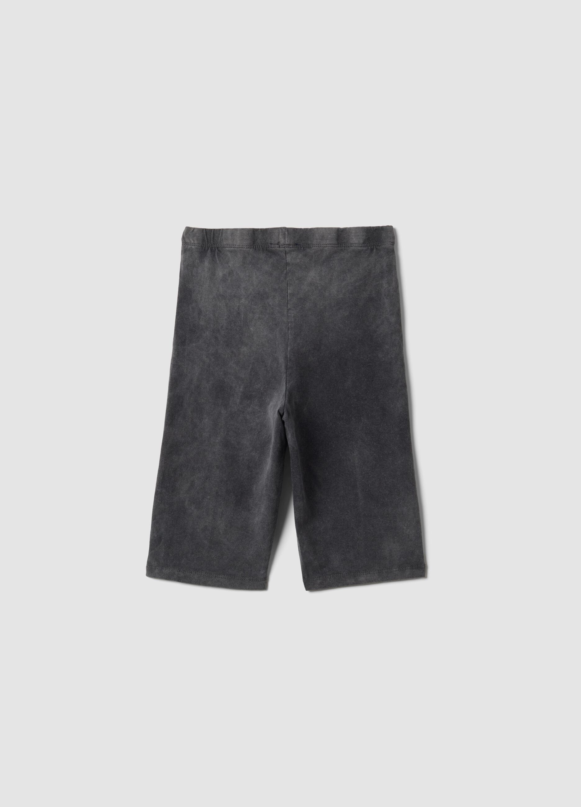 Grey stretch cotton cycling shorts