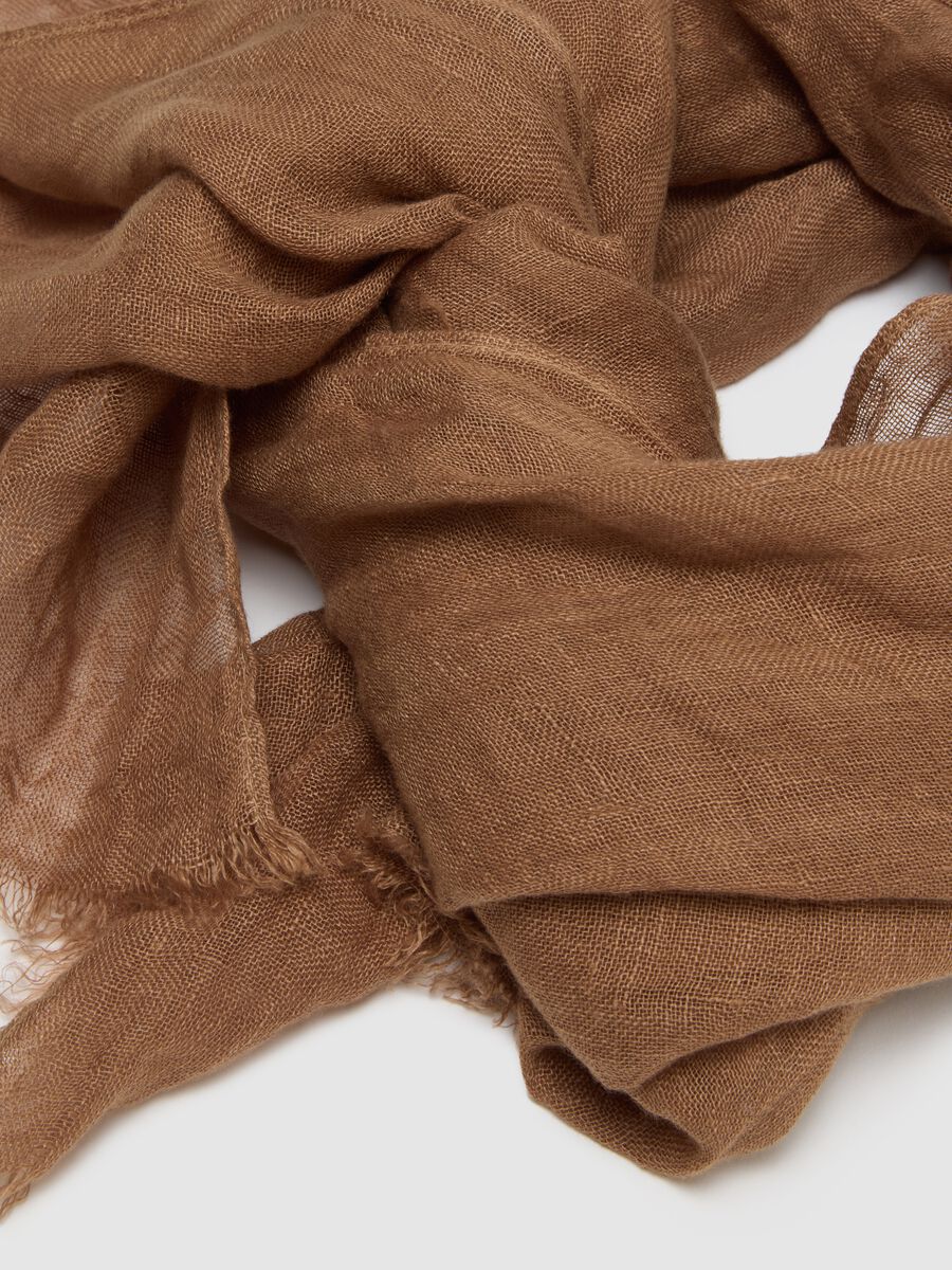 Brauner Schal aus reinem Leinen_1