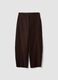 Brown pure cotton barrel-fit trousers_4