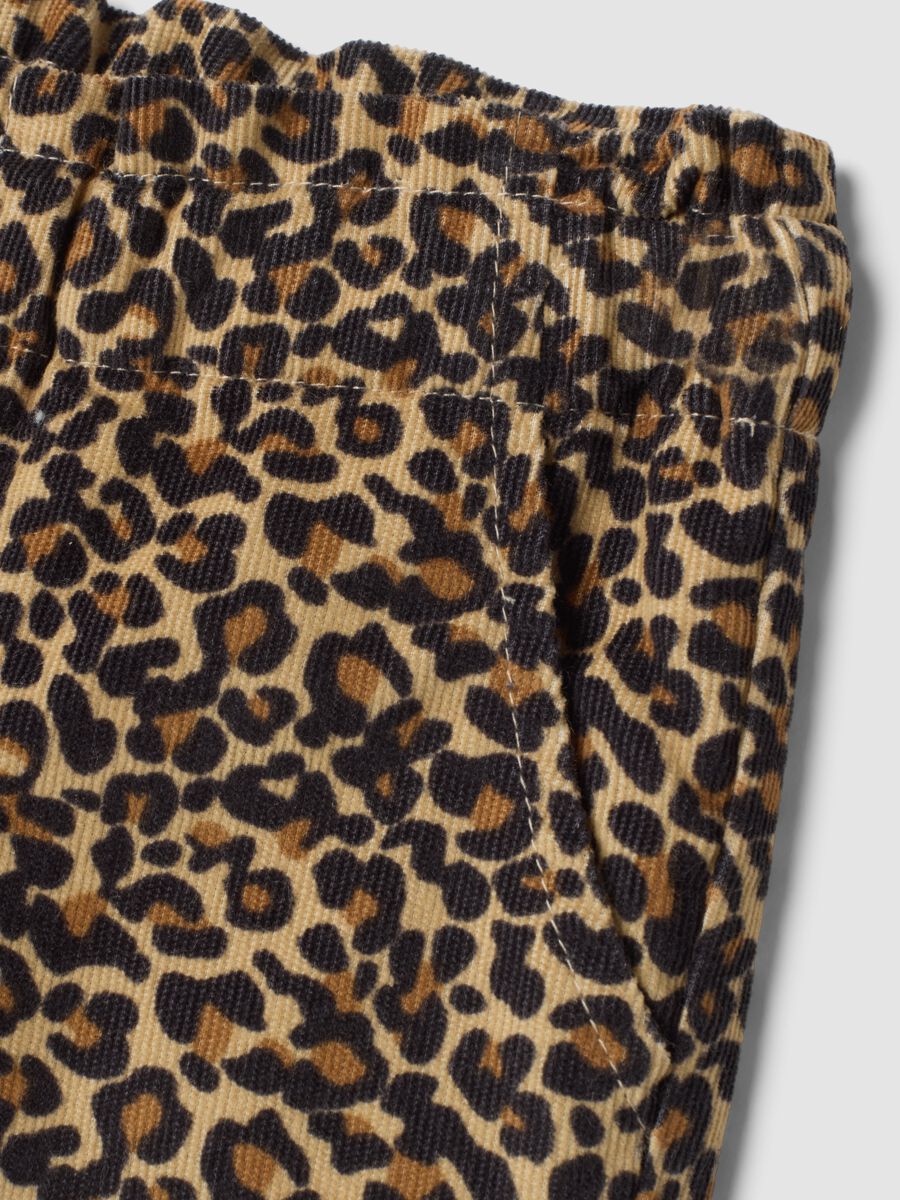 Brown pure cotton animal print trousers_2