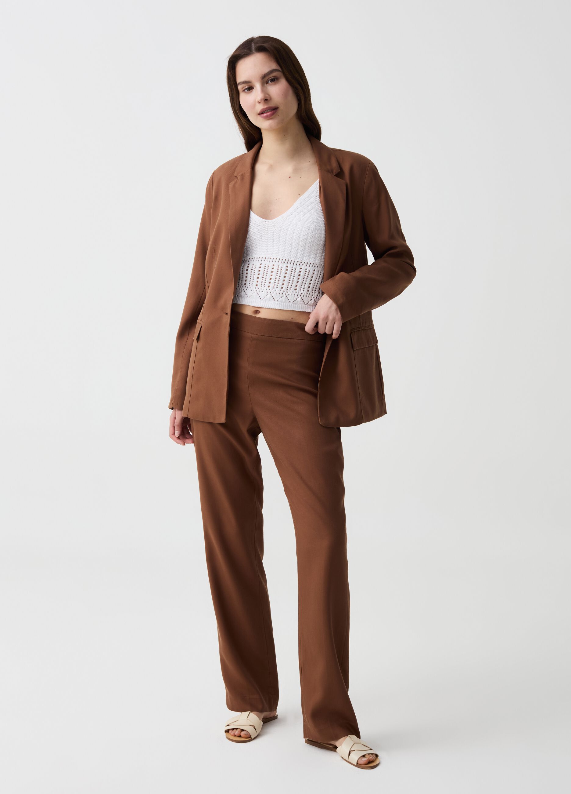 Straight-fit trousers in Lyocell