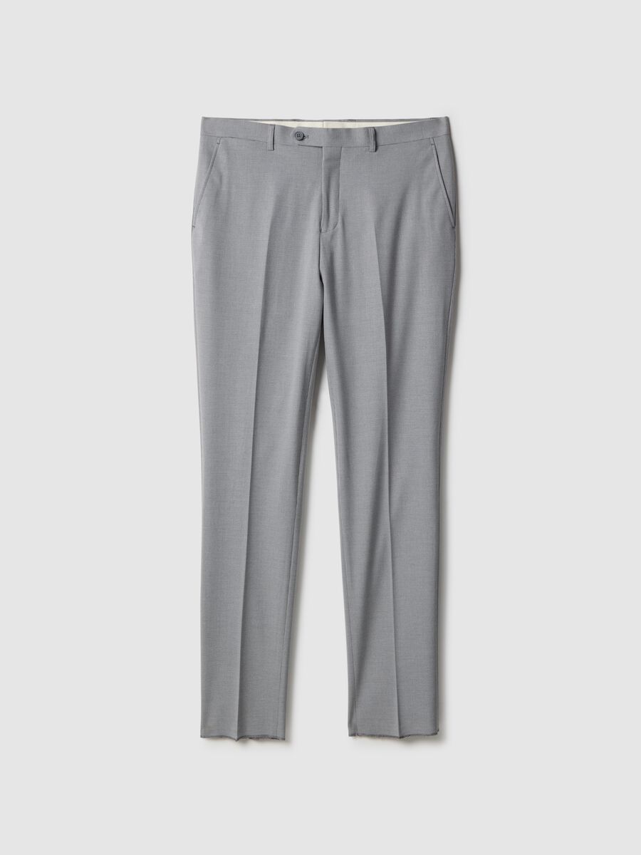 Grey regular fit trousers_0
