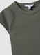 Gr&uuml;nes, figurbetontes T-Shirt aus geripptem Stretch-Baumwollstoff mit Nieten_6