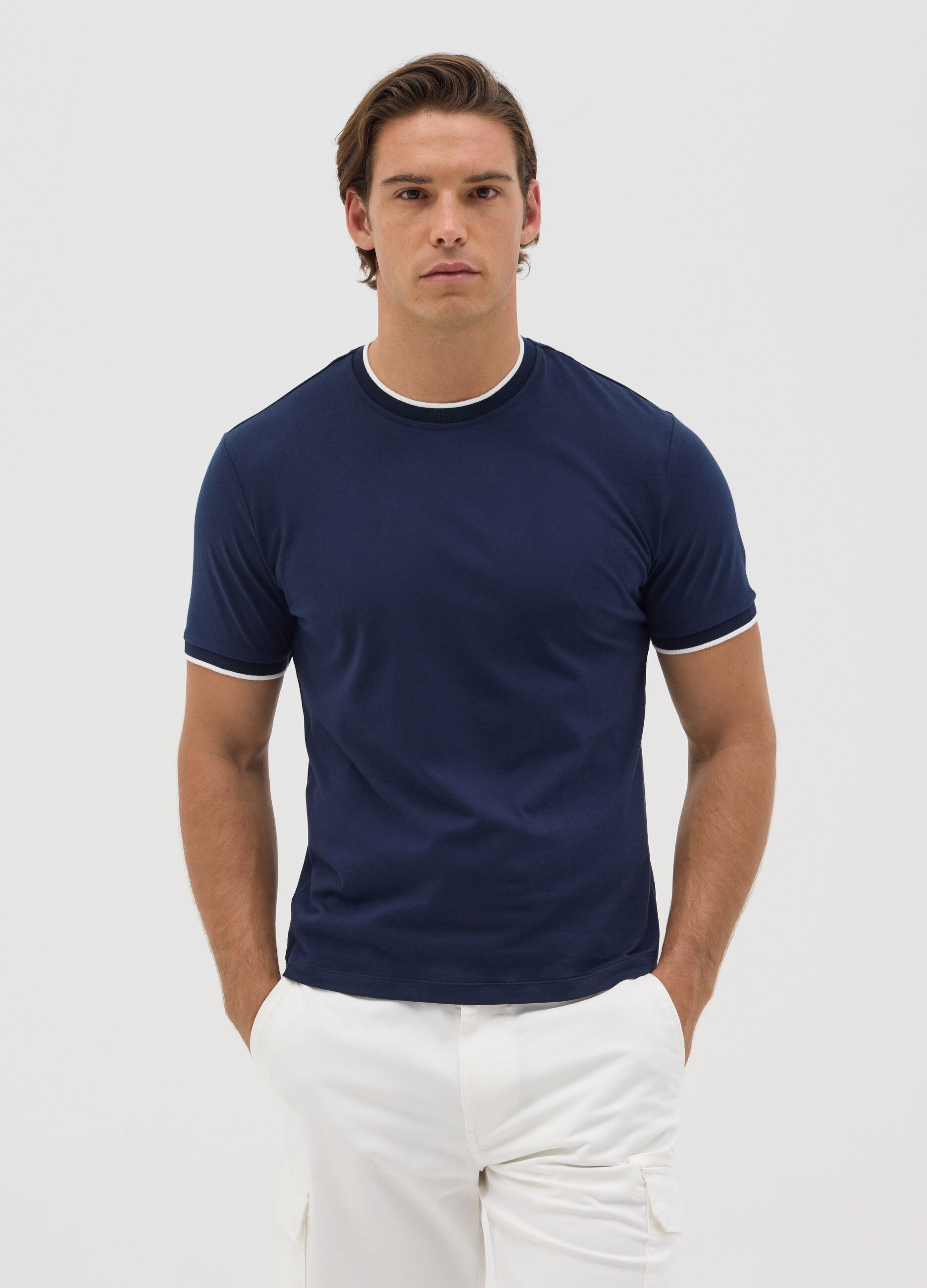Rifle Blue Cotton Mens T-Shirt main image 1