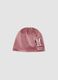 Gorro rosa em jersey de algod&atilde;o org&acirc;nico com bordado da Minnie para beb&eacute; menina_0