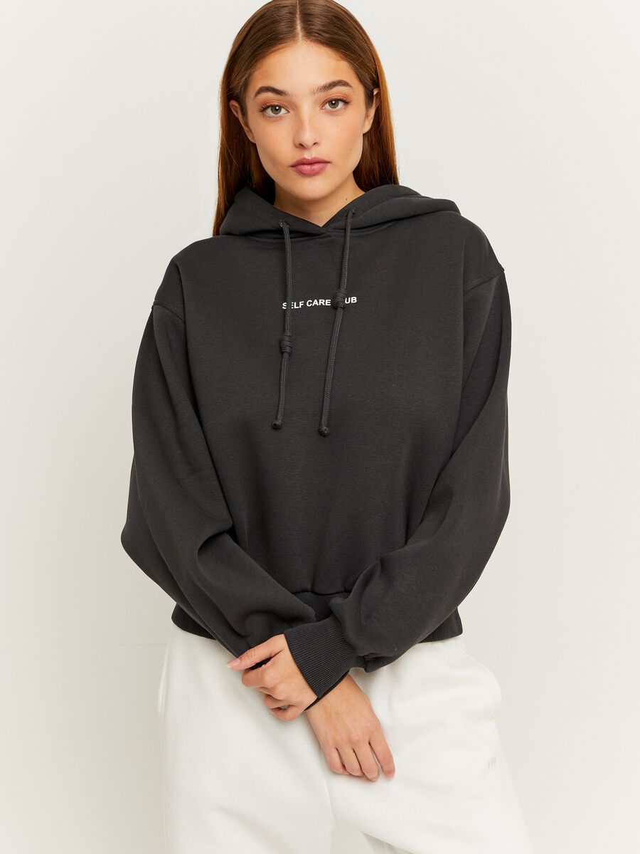 Oversized sweatshirt with hood and print_0