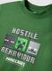 Green pure cotton Minecraft print T-shirt_2