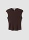 Brown fitted ribbed stretch-modal T-shirt ALTAVIA STUDIO_4