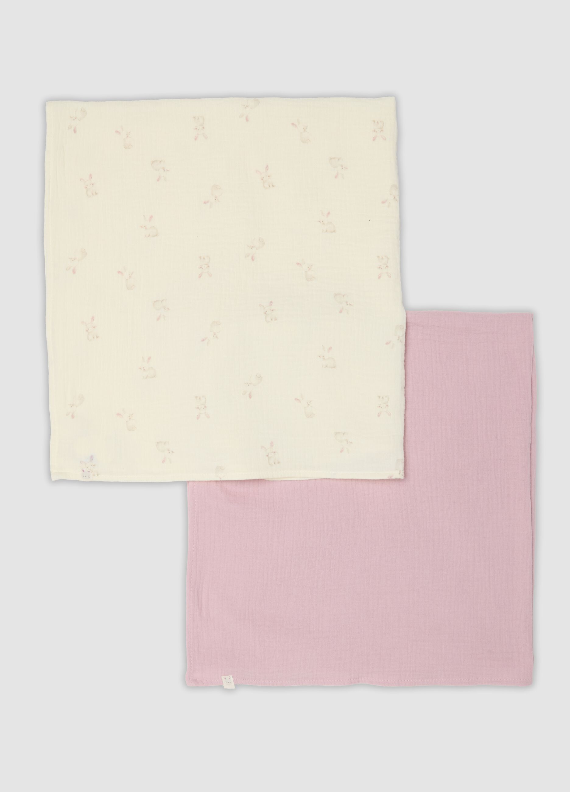 2-pack pink and white pure cotton baby girl blankets