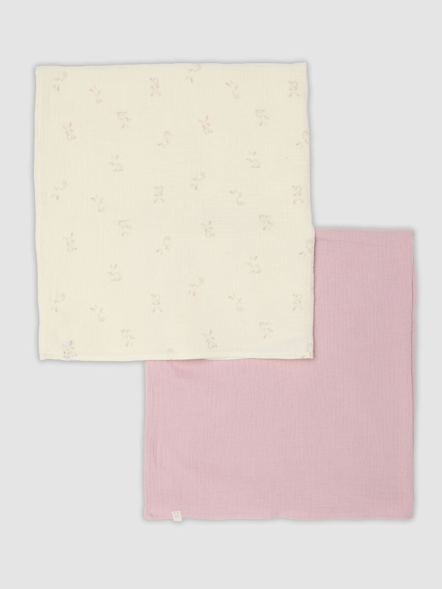 2er-Pack Babydecken in Rosa und Wei&szlig; aus reiner Baumwolle (M&auml;dchen)_0