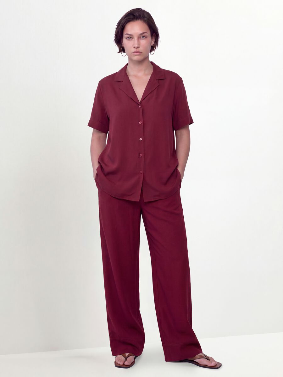 Red oversized short-sleeve viscose-blend shirt_2