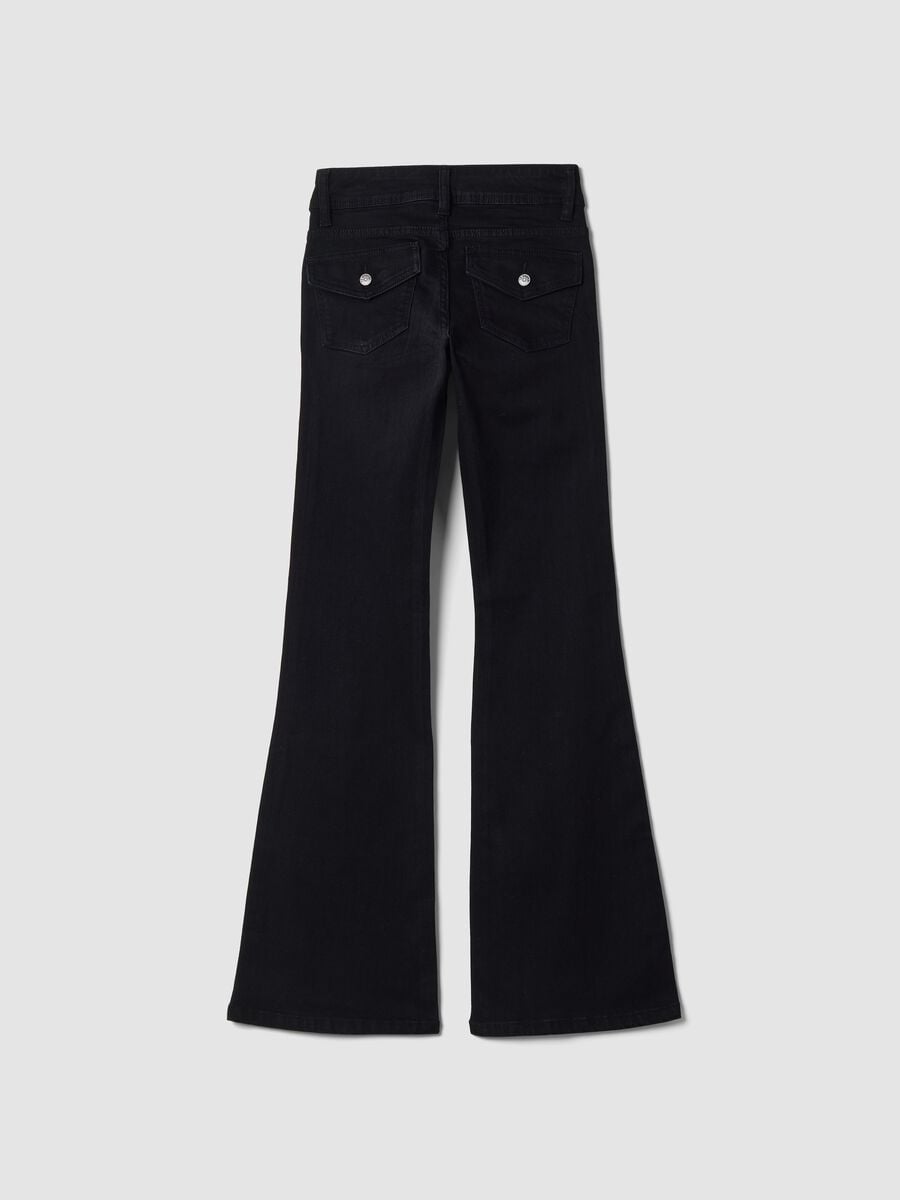 Black flared stretch-cotton jeans_2