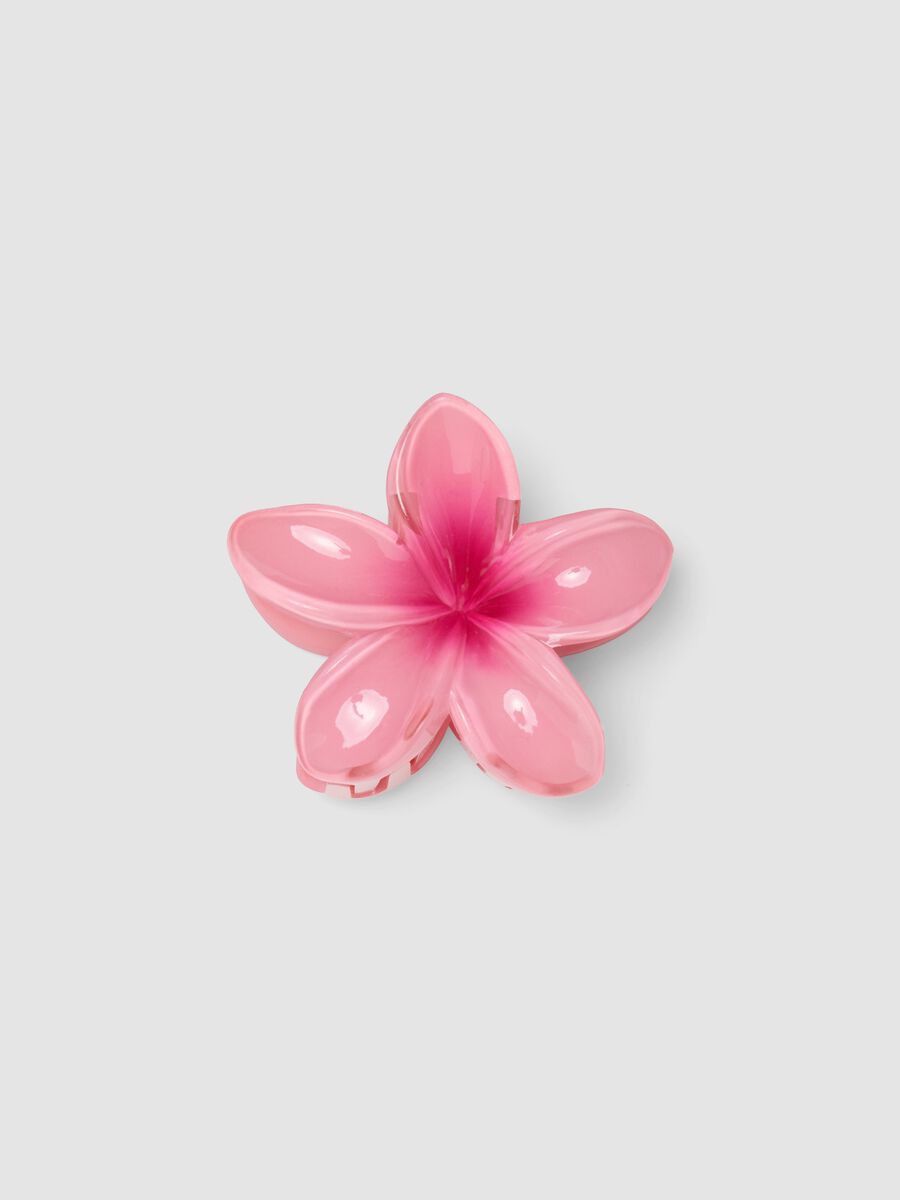 Gancho de cabelo rosa em forma de flor para meninas_0