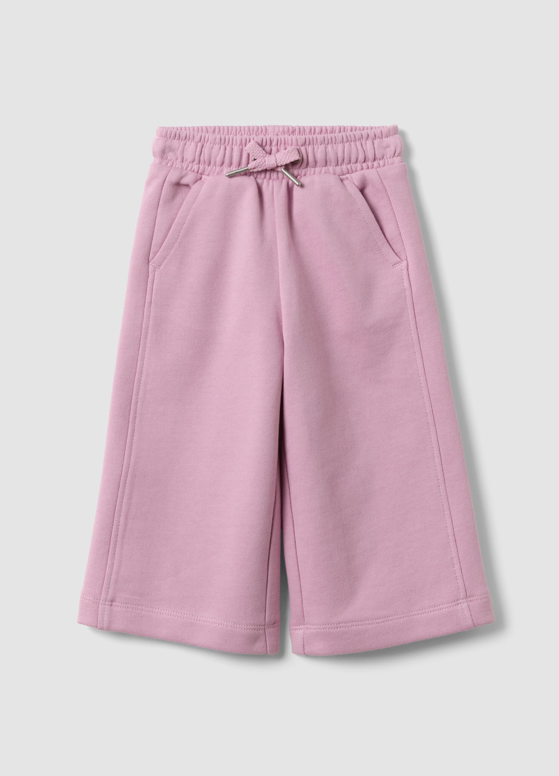 Pink organic cotton culotte trousers