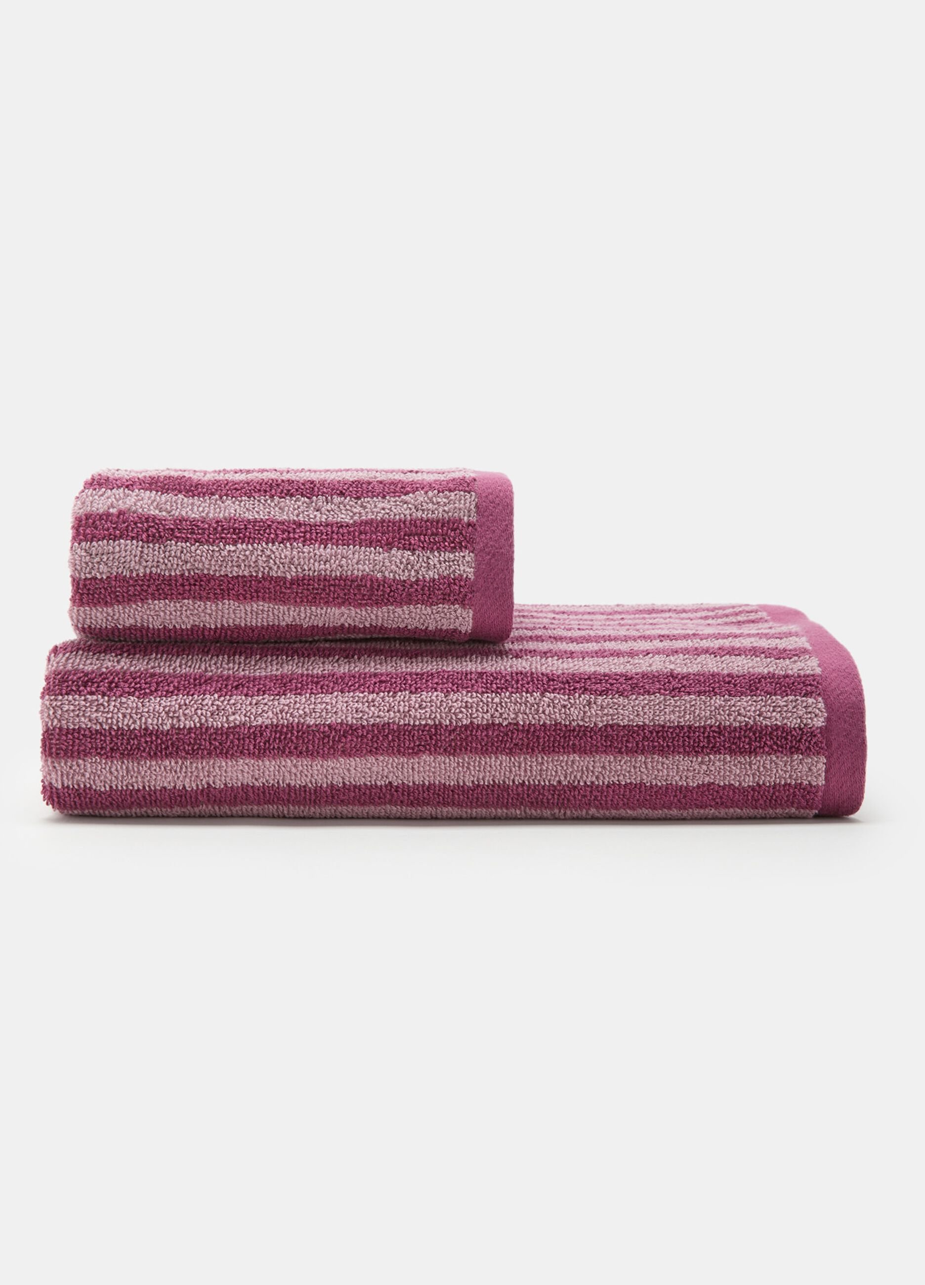 Asciugamano a righe in puro cotone