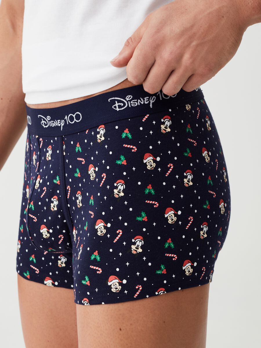 Boxer shorts with Goofy and Mickey Mouse Christmas pattern_3