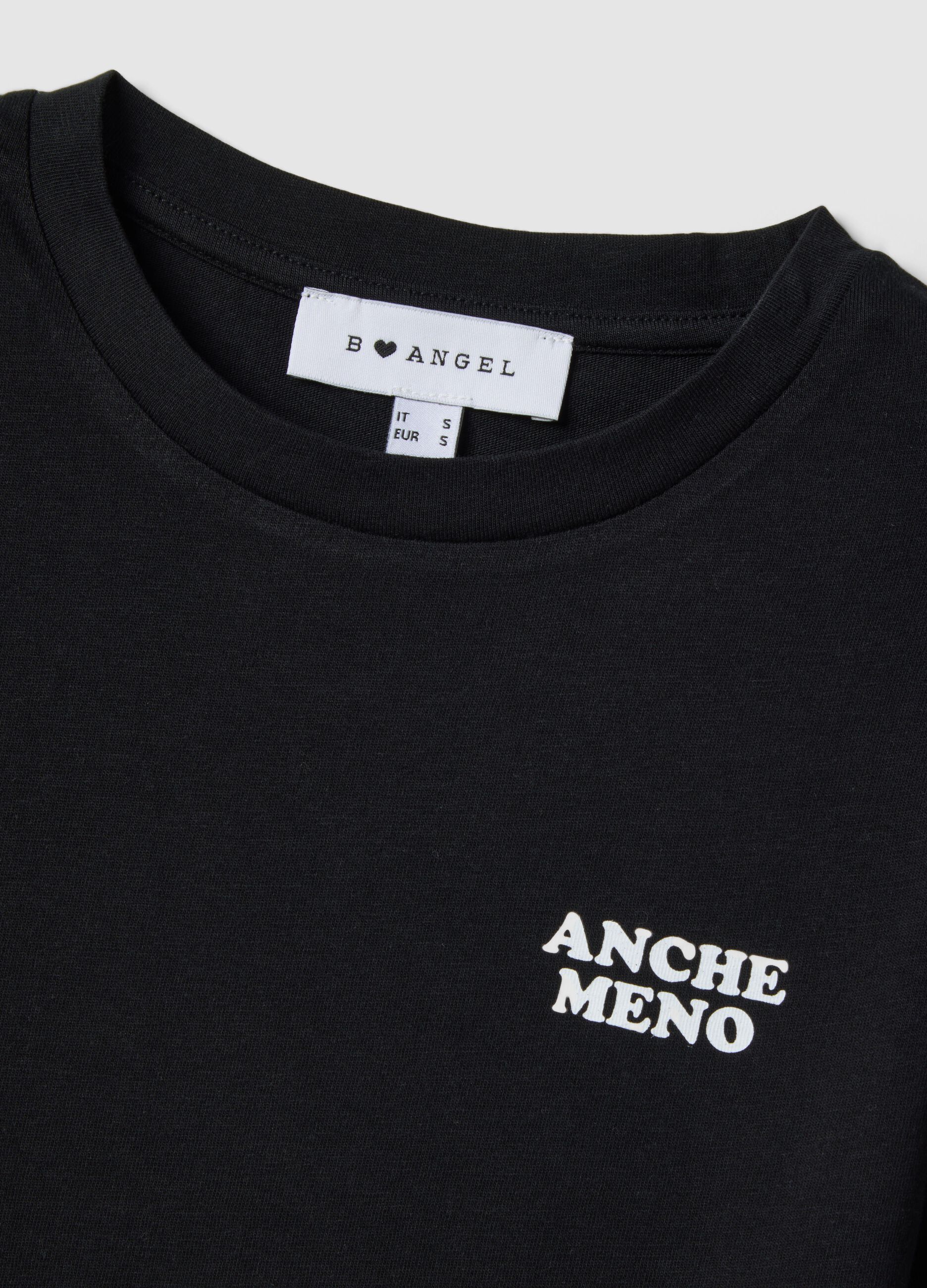 Schwarzes slim fit T-Shirt aus reiner Baumwolle mit Schriftzug